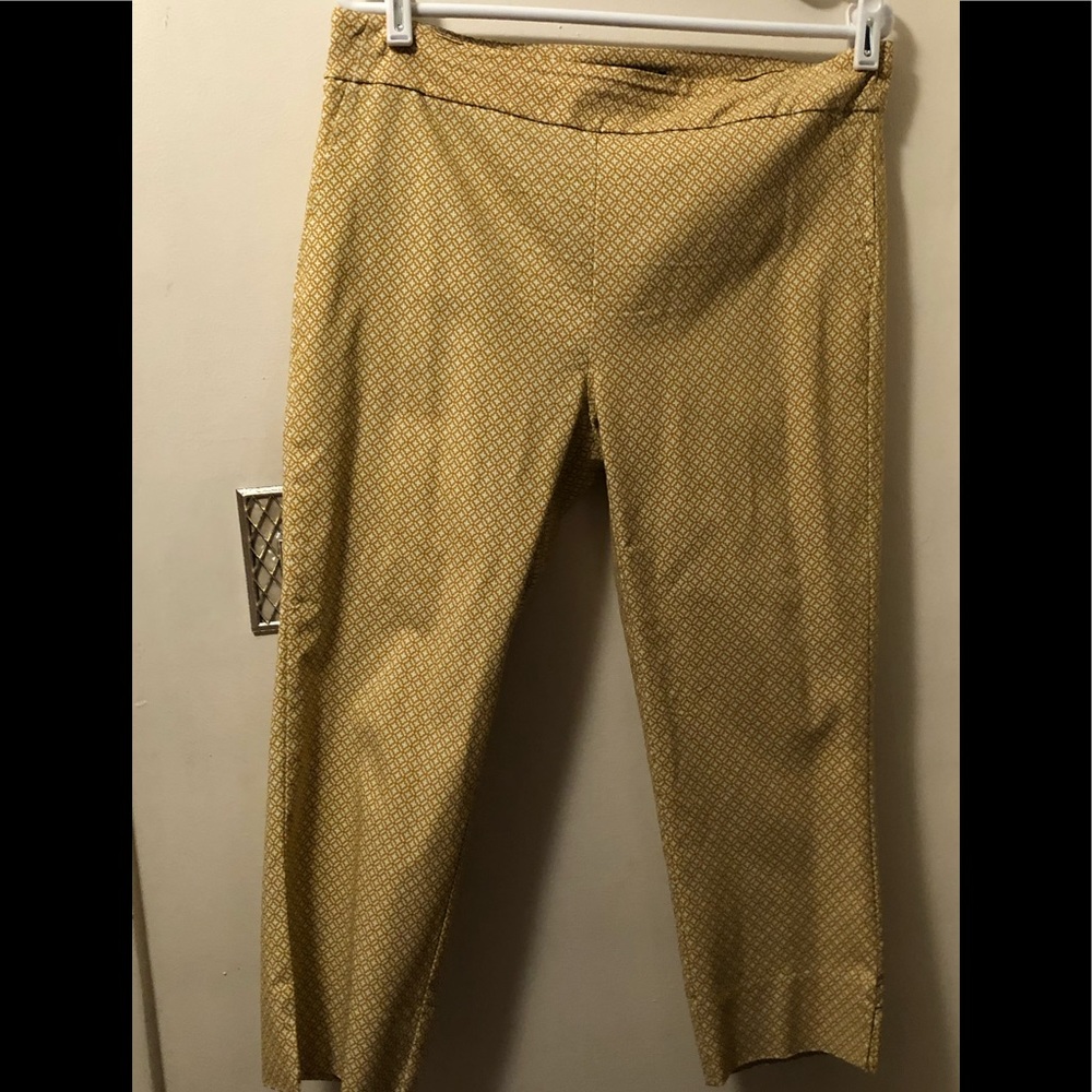 Yellow and white capris worn once